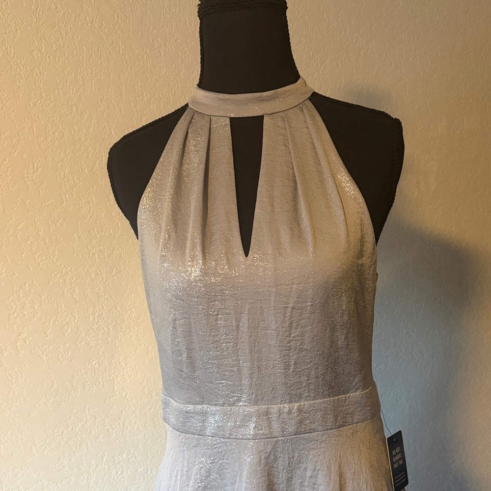Express Shimmering Silver Mini Dress - Picture 4 of 8